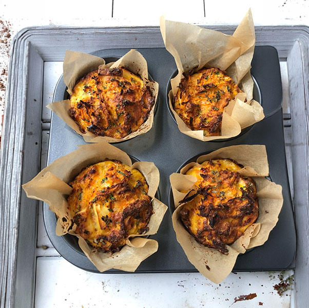 Sweet Potato & Cheese Muffins with Chilli & Thyme (GF)